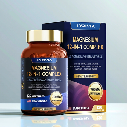 Lyrivia Magnesium Complex Supplement | 12-in-1 High-Absorption Formula