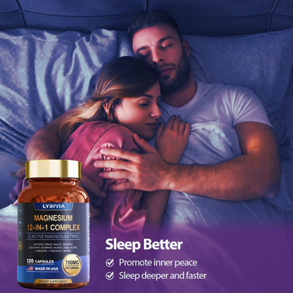 Lyrivia Magnesium Complex Supplement | 12-in-1 High-Absorption Formula